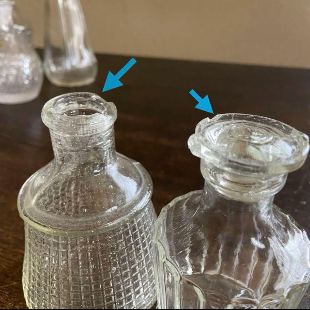 昭和レトロ　ガラス　醤油差し　6本まとめ売り　アンティーク　ガラス瓶