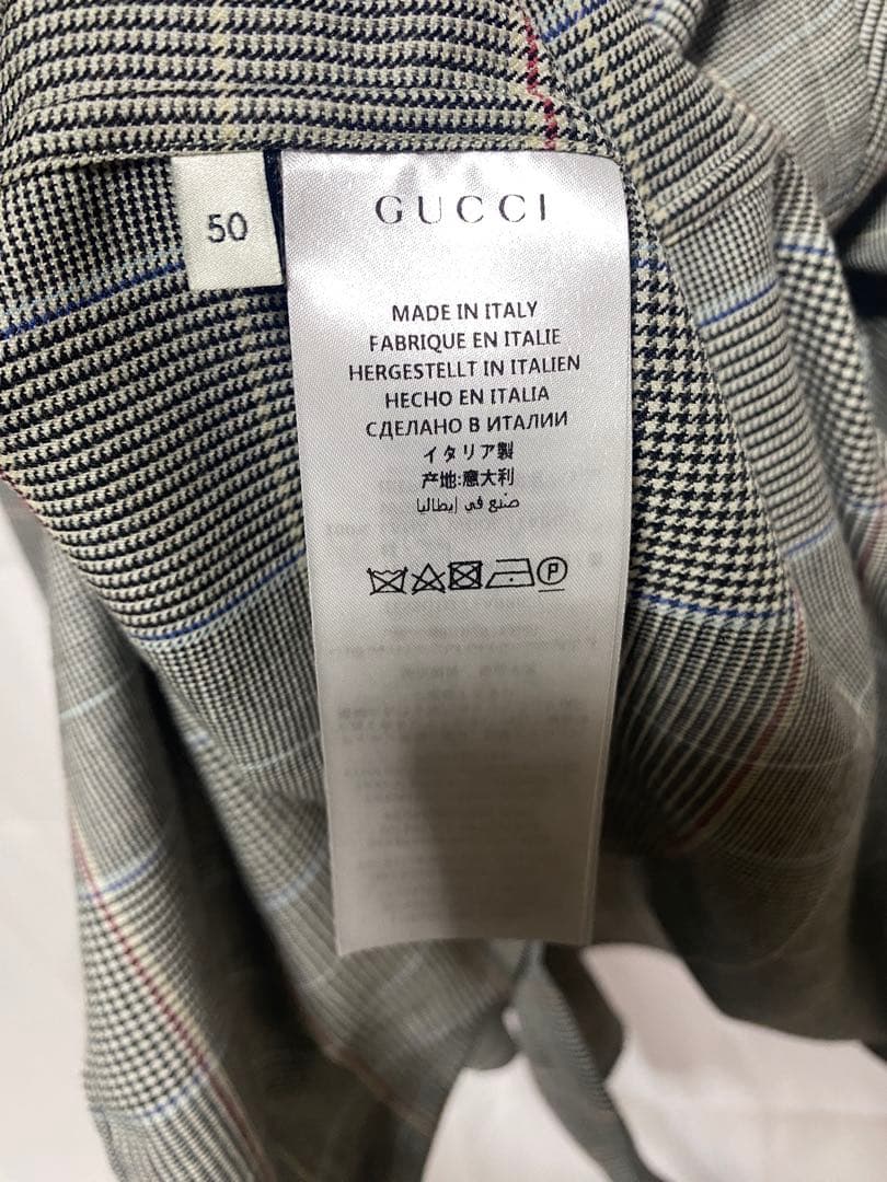 GUCCI 19SS新品ジェジュン着用モデル　チェック柄 長袖シャツ50