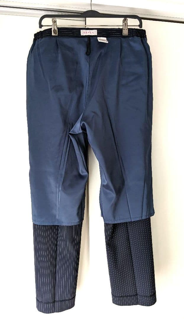 【極美品】大きいサイズ☆GRACY ネイビー ストライプ スーツ