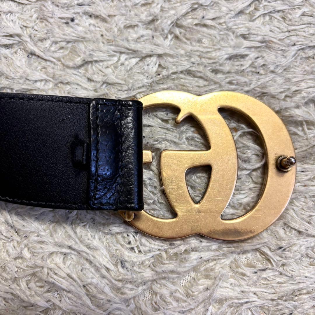 極美品✨ GUCCI ベルト マーモント レザー ブラック GG 刻印 近年