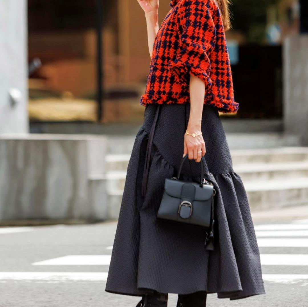 ブルレアbluelea⭐️ジャカードスカート　ブラック　送料込