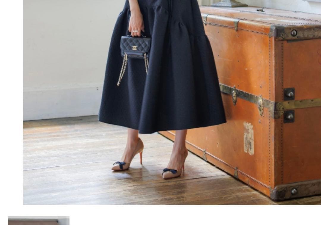 ブルレアbluelea⭐️ジャカードスカート　ブラック　送料込