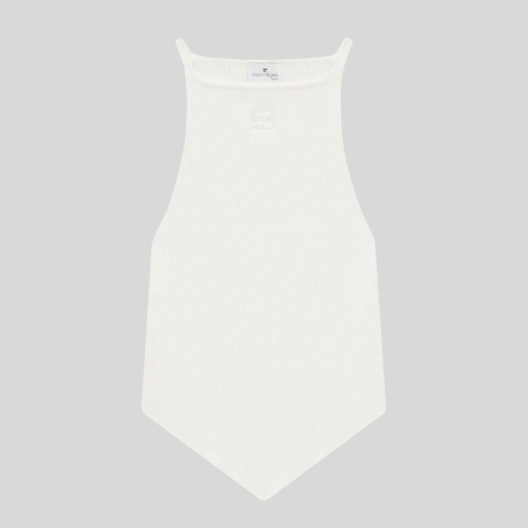 新品XS【クレージュ】CourregesロゴタンクトップRIB KNIT