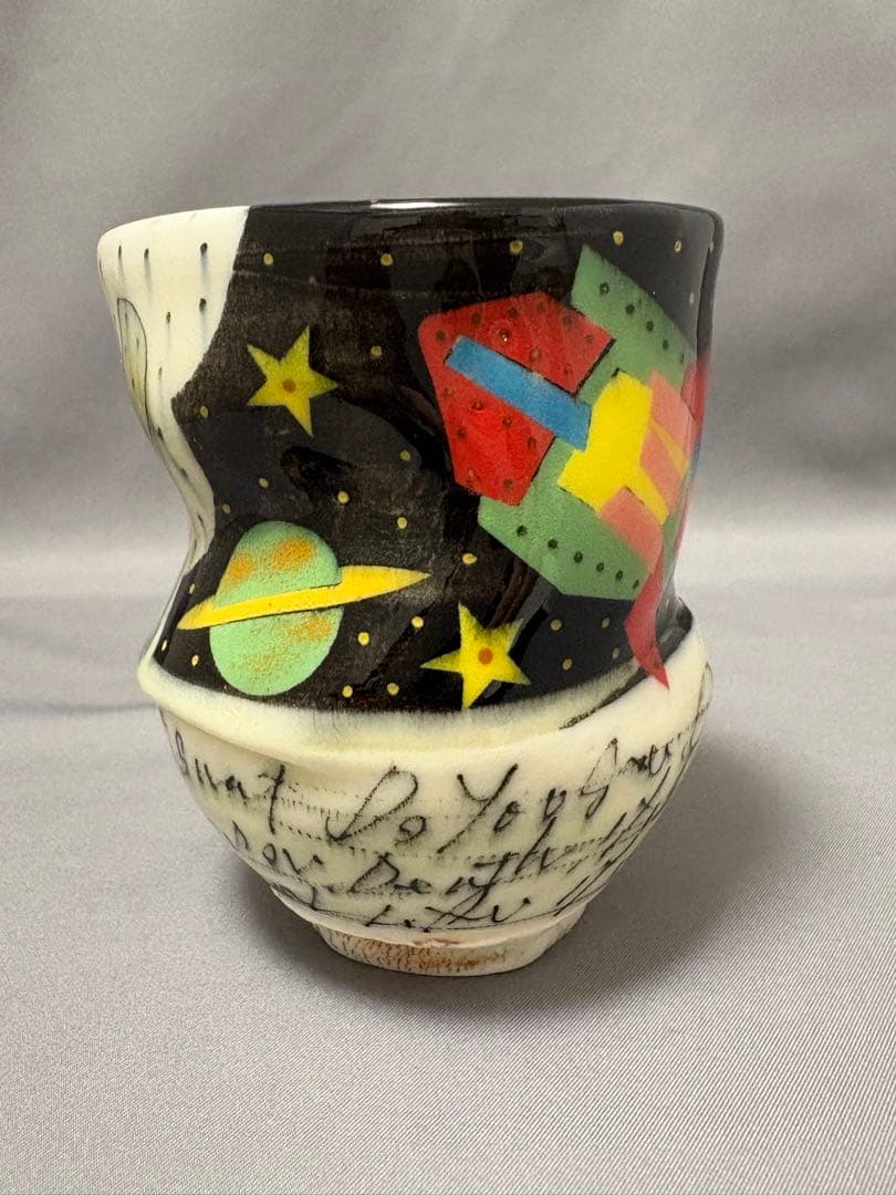 下和弘　色絵釉彩カップ　ロケット