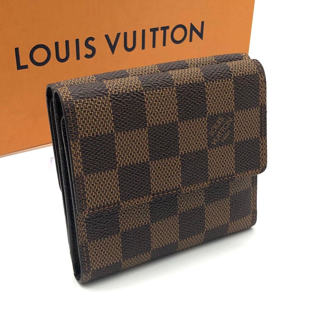 ルイヴィトン Wホック 三つ折り財布 ダミエ ポルトモネビエカルトクレディ
