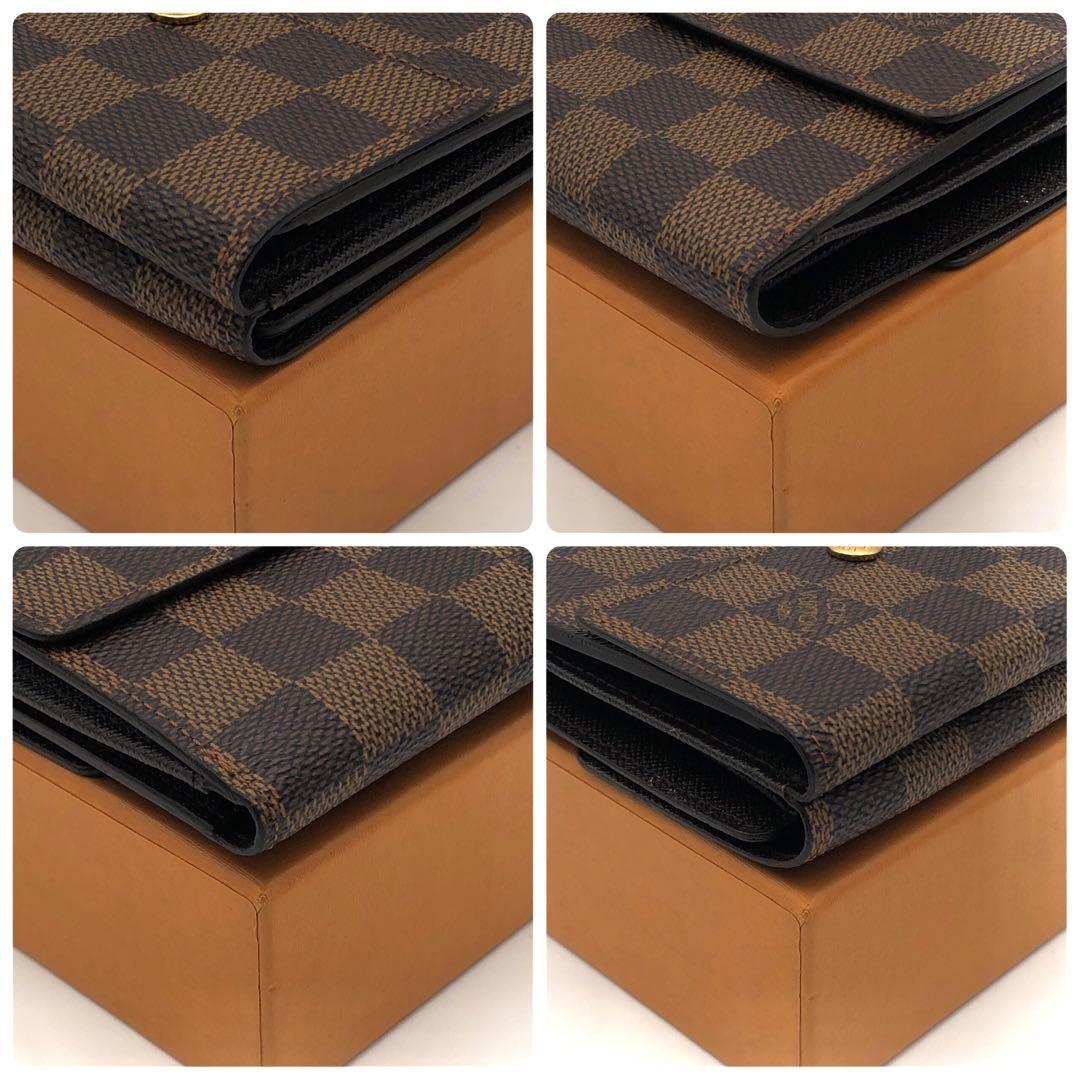 ルイヴィトン Wホック 三つ折り財布 ダミエ ポルトモネビエカルトクレディ