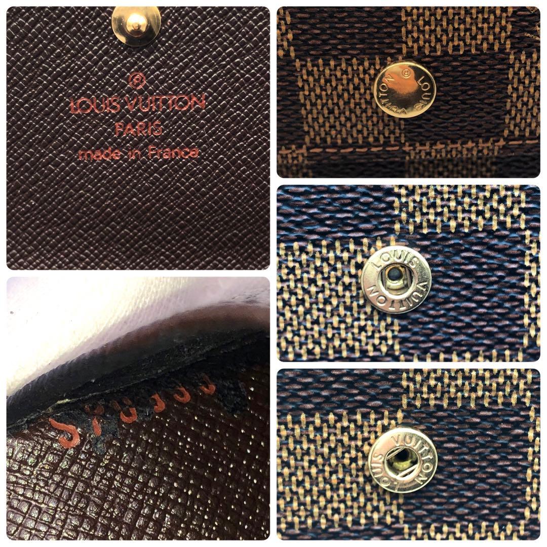 ルイヴィトン Wホック 三つ折り財布 ダミエ ポルトモネビエカルトクレディ