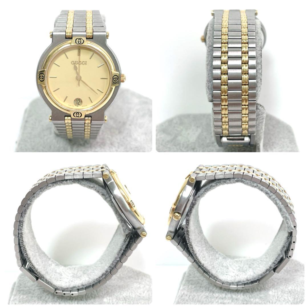 [極上品]GUCCI 9000M 腕時計 ケース付き グッチ 新品電池 ゴールド