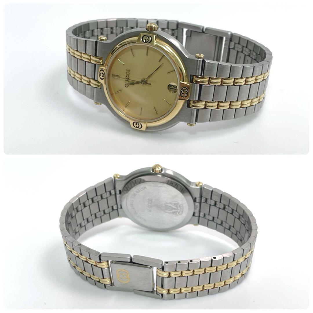 [極上品]GUCCI 9000M 腕時計 ケース付き グッチ 新品電池 ゴールド