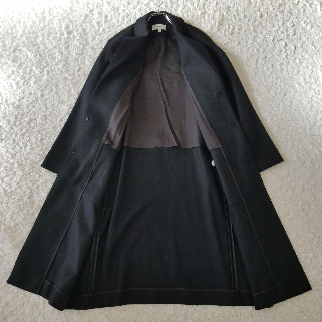 美品✨ハイク WOOL SHOP COAT ロングコート チェスター ブラック