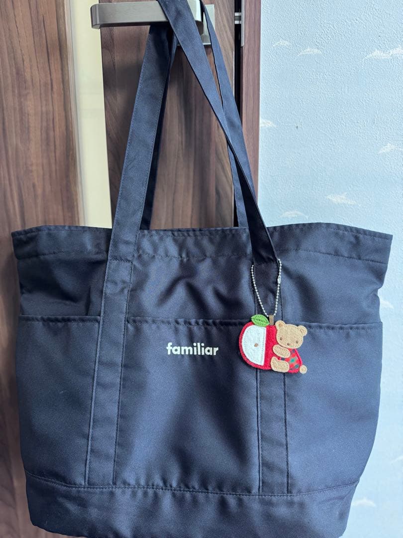 familiar 黒 トートバッグ マザーズバッグ