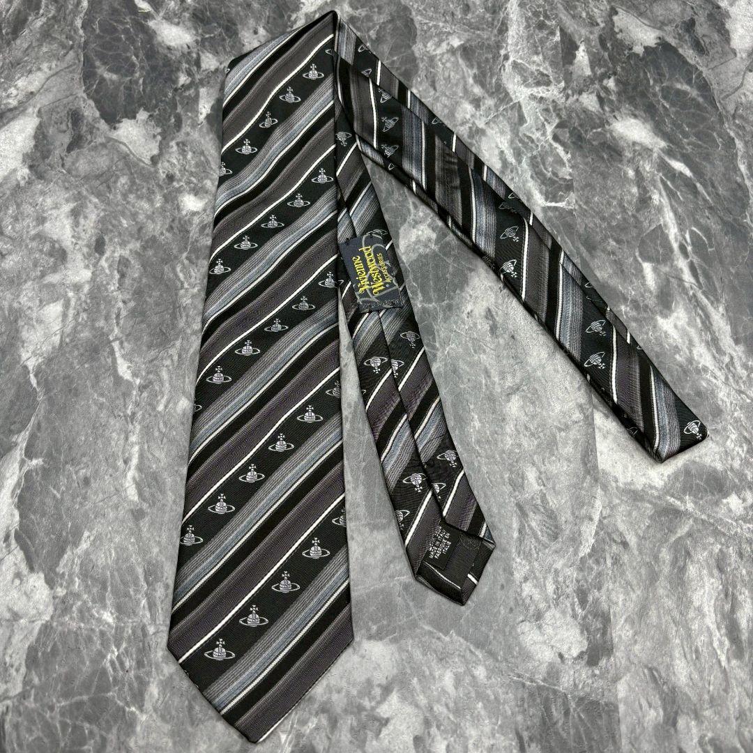 【入手困難】ヴィヴィアンウエストウッド ネクタイ シルク ストライプ オーブ柄