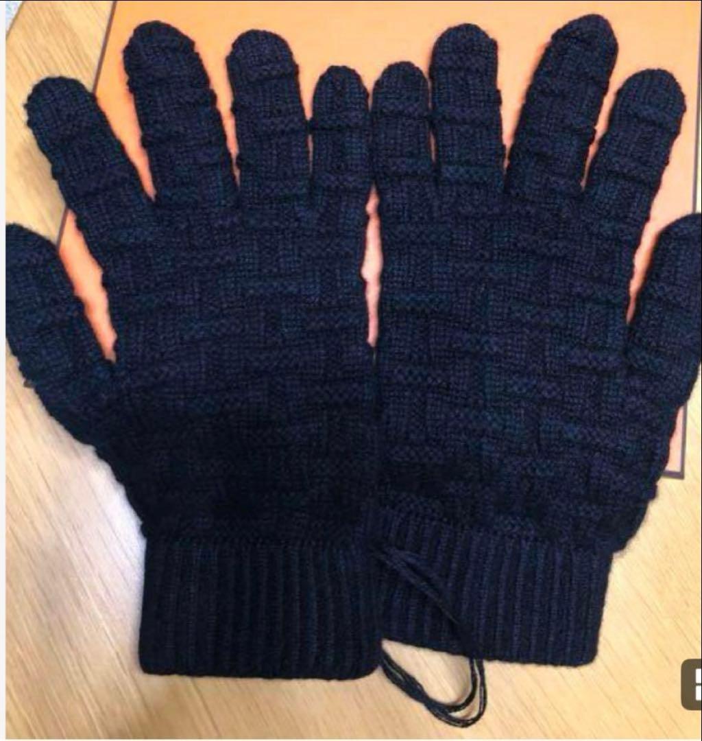 HERMES カシミヤ手袋 Sサイズ 黒