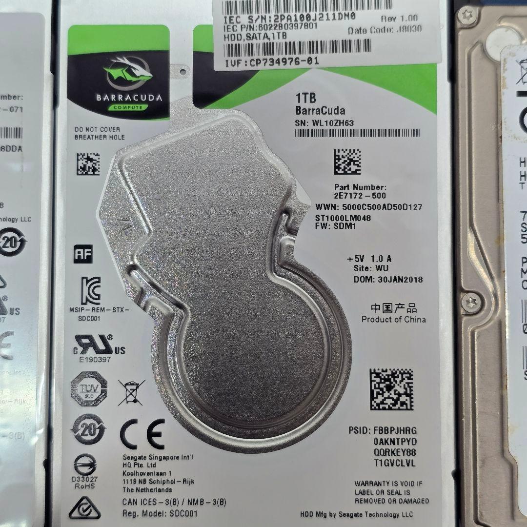 HDD 10台セット 1TB/750GB 2.5・3.5インチ 動作品