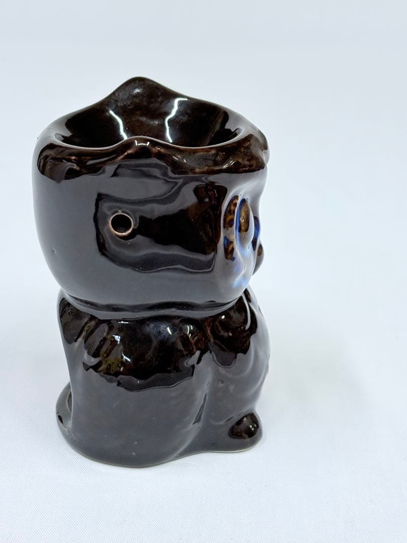 アロマオイルバーナー フクロウ 香炉 アロマポット 黒と青 開運 梟 ふくろう