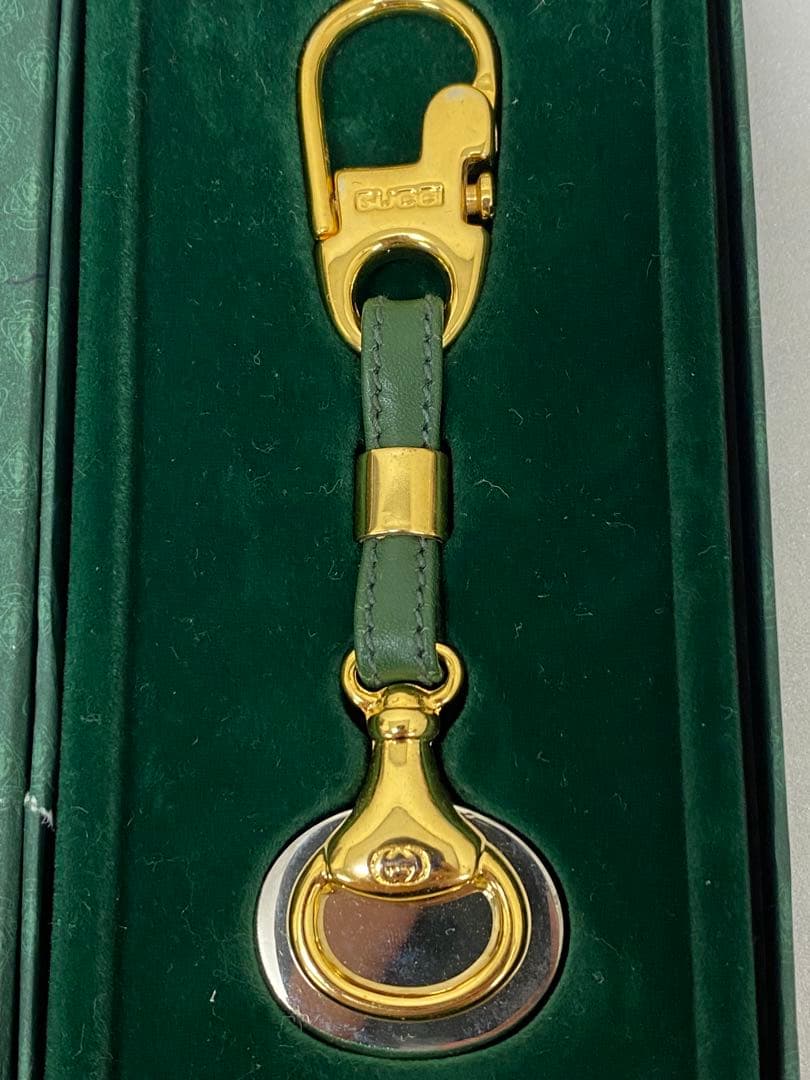 3-2458 オールドグッチ キーホルダー インターロッキング ヴィンテージ箱付