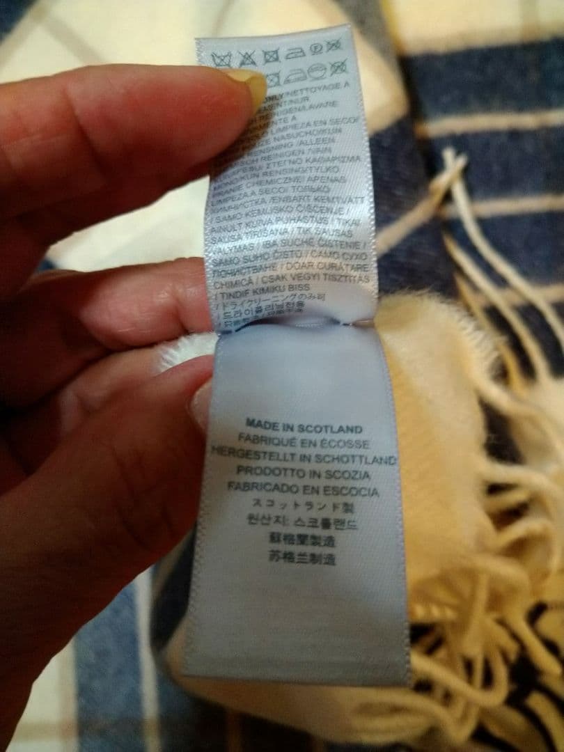 本日のみ値下げジョンストンズ カシミヤ100％ ストール チェック 国内正規品