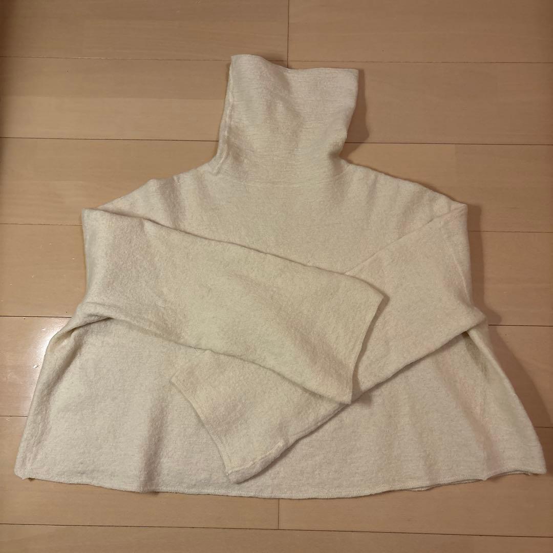 45RPM フロート縮絨の馬セーター タートルネック プルオーバー