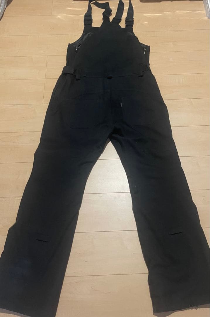 スノーボードウェア フード付き ネイビー ベージュ ビブパン　黒