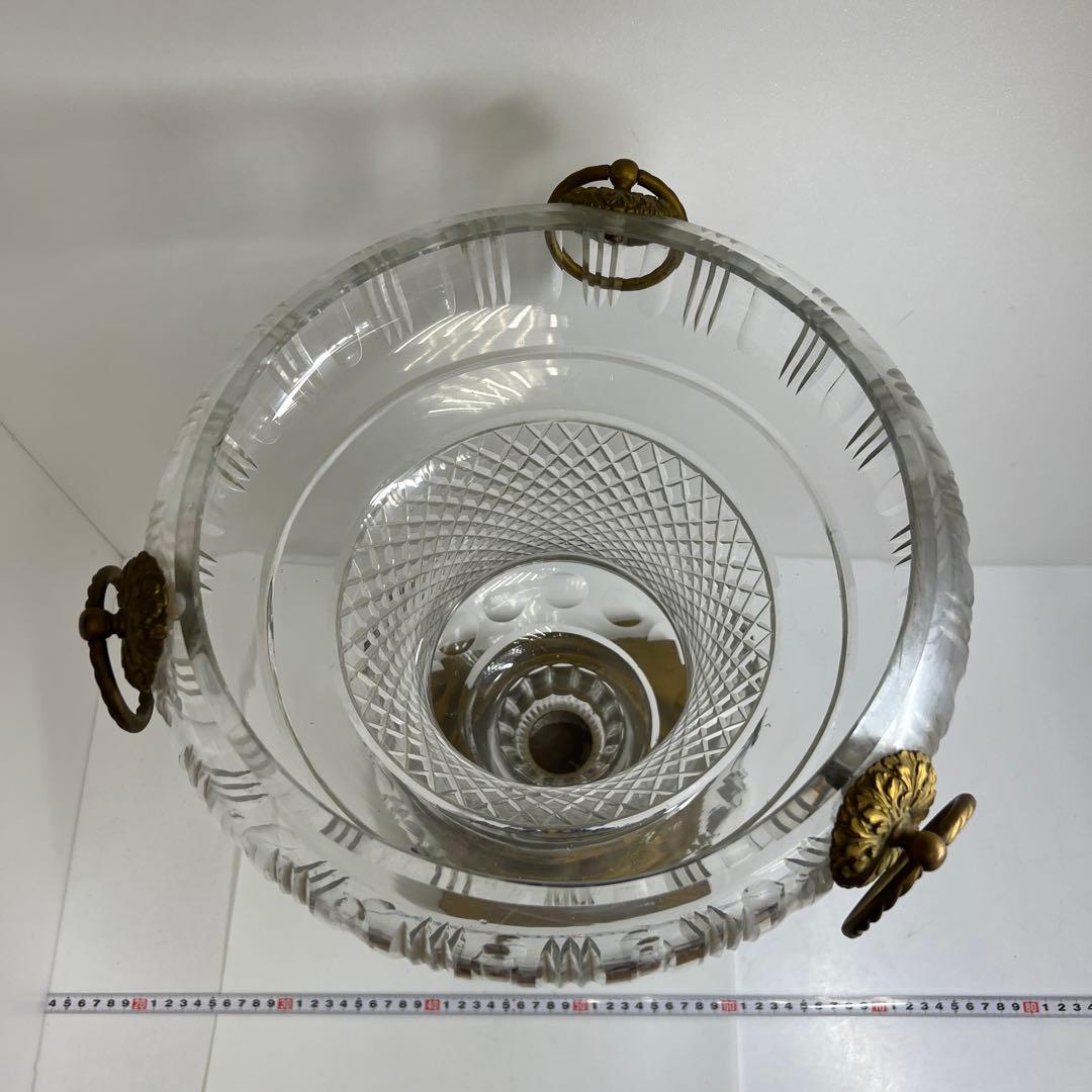 明治時代　ギヤマン切子　大花瓶　高さ48㎝　トヒチサ　東な8-0106④