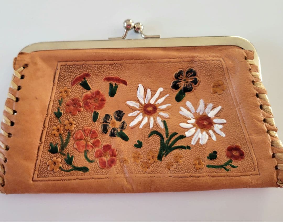 花柄本革アクセサリーケース