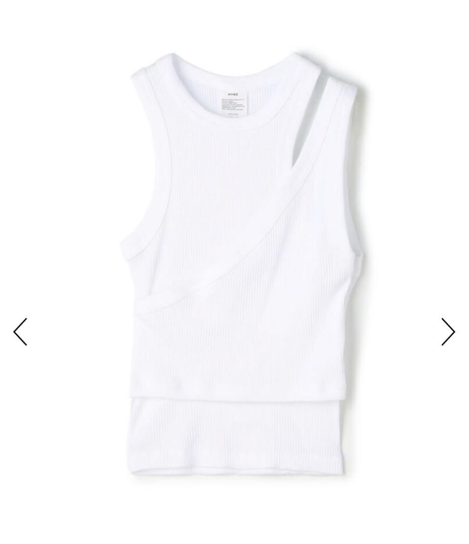 トップス HYKE DOUBLE SHOULDER TANK TOP