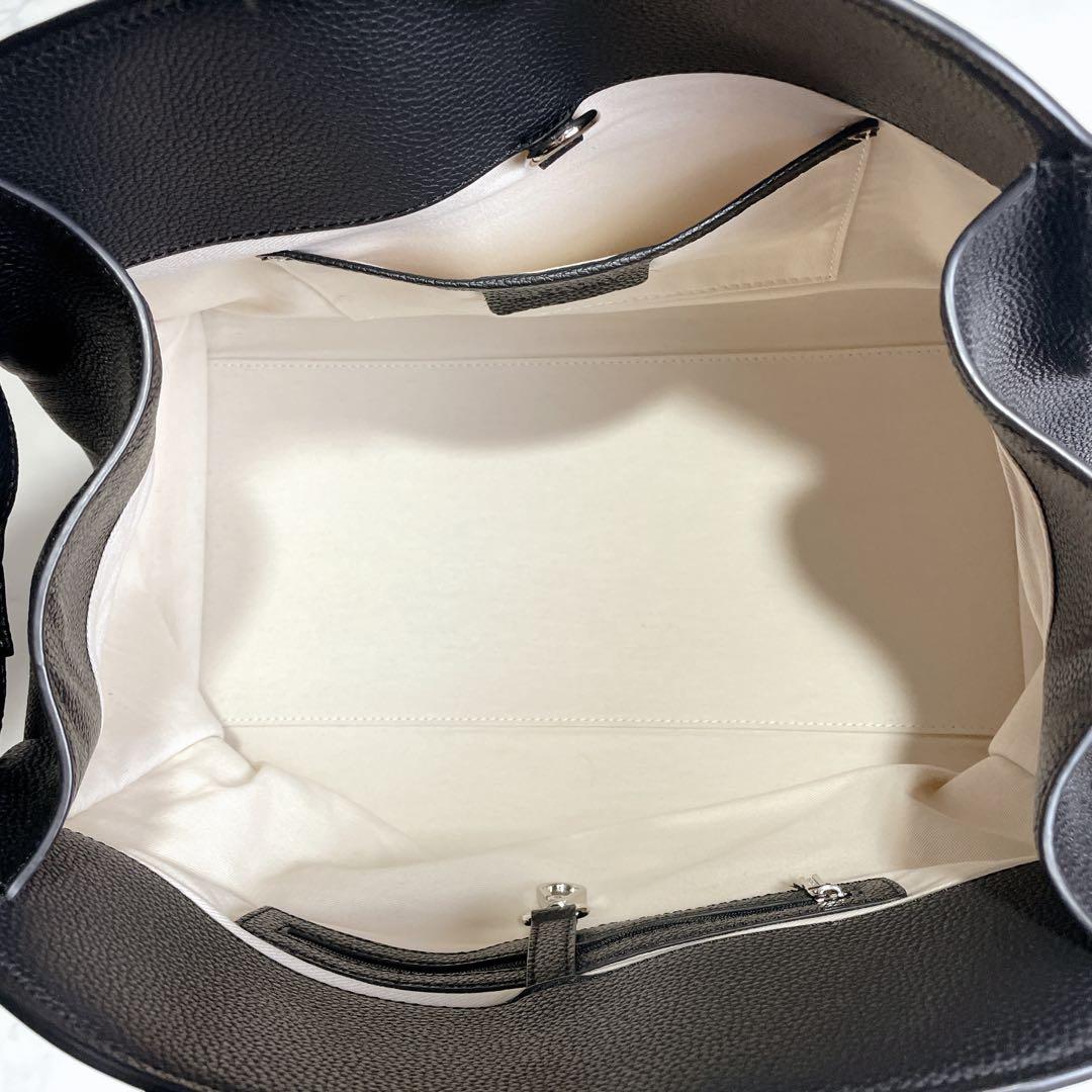 極美品✨JISTORY サイドベルト ボストンバッグ レザー シボ 大容量 黒