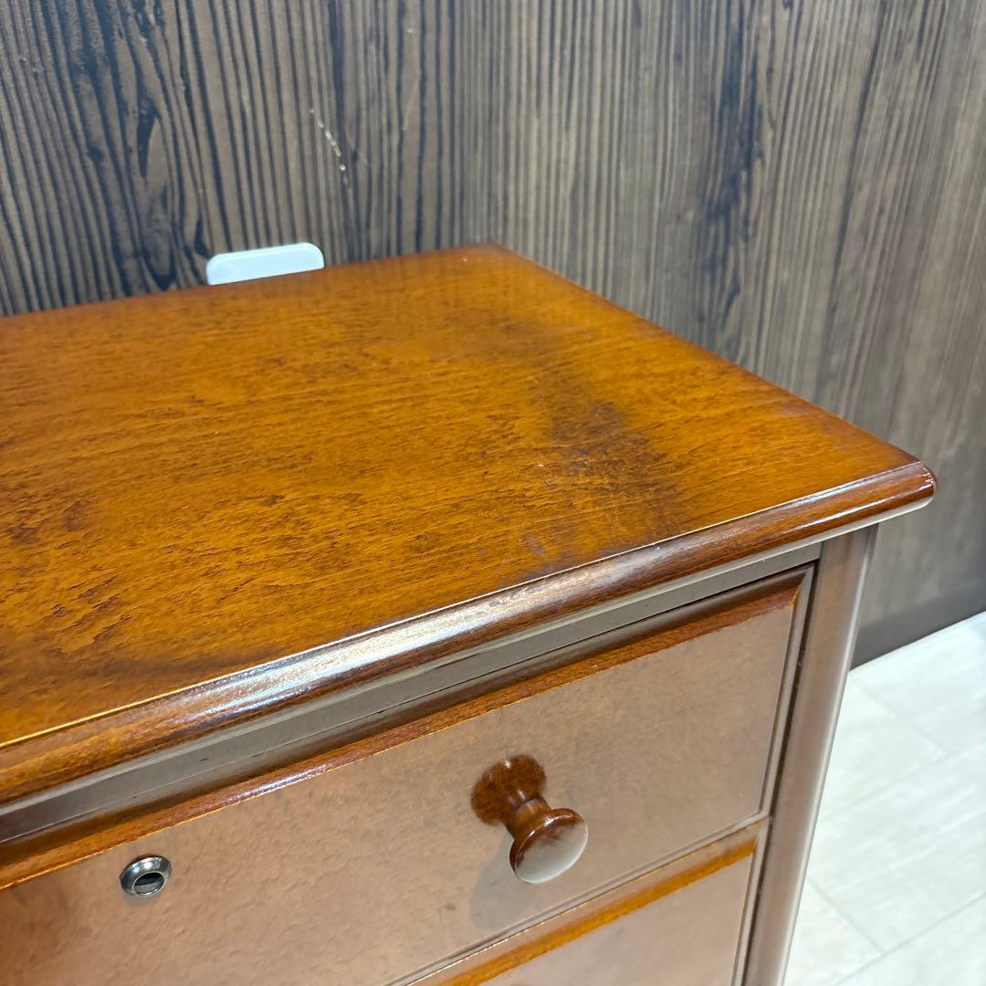 ブラウン木製チェスト 3段