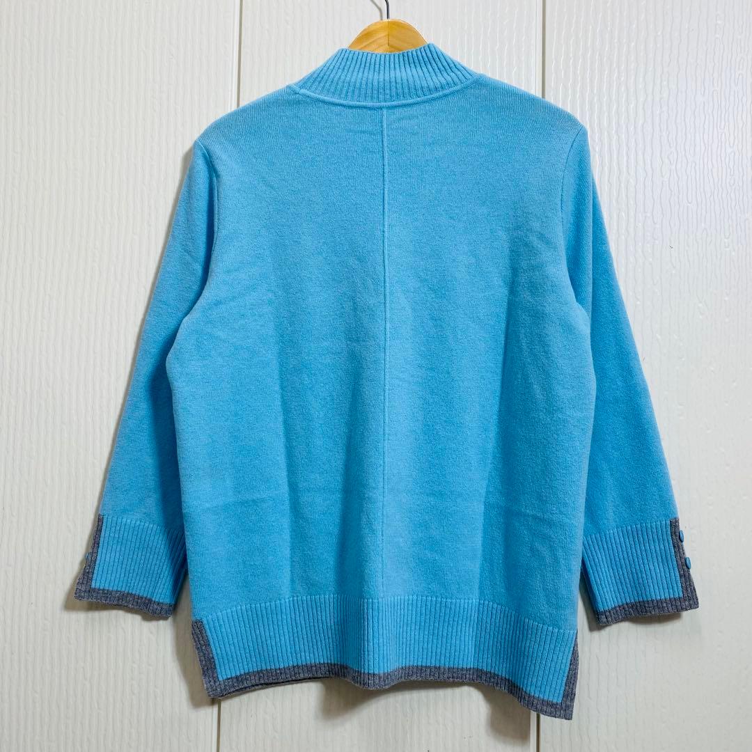 美品 レリアン プラスハウス ホワイトレーベル バイカラーハイネックニット