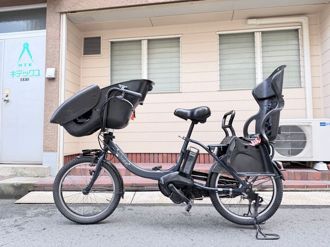 子供乗せ　3人　ヤマハ　電動アシスト自転車 チャイルドシート付き 黒