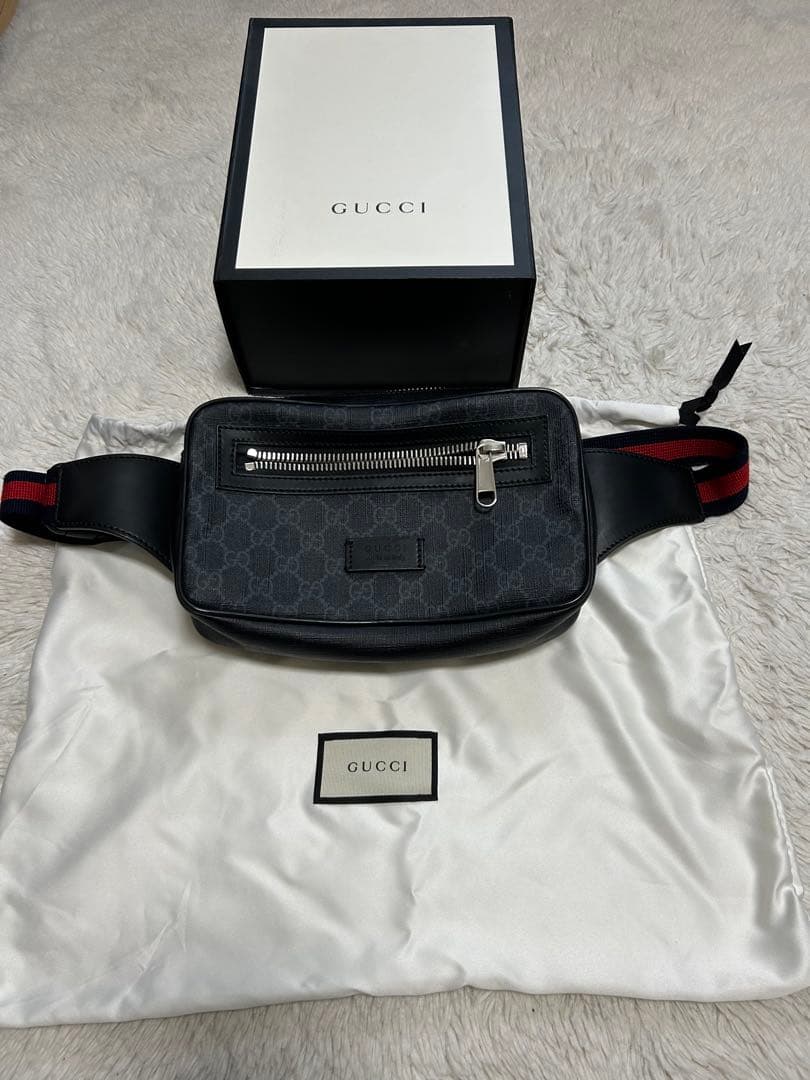 サンジのママ GUCCI ボディバッグ ブラック GGパターン