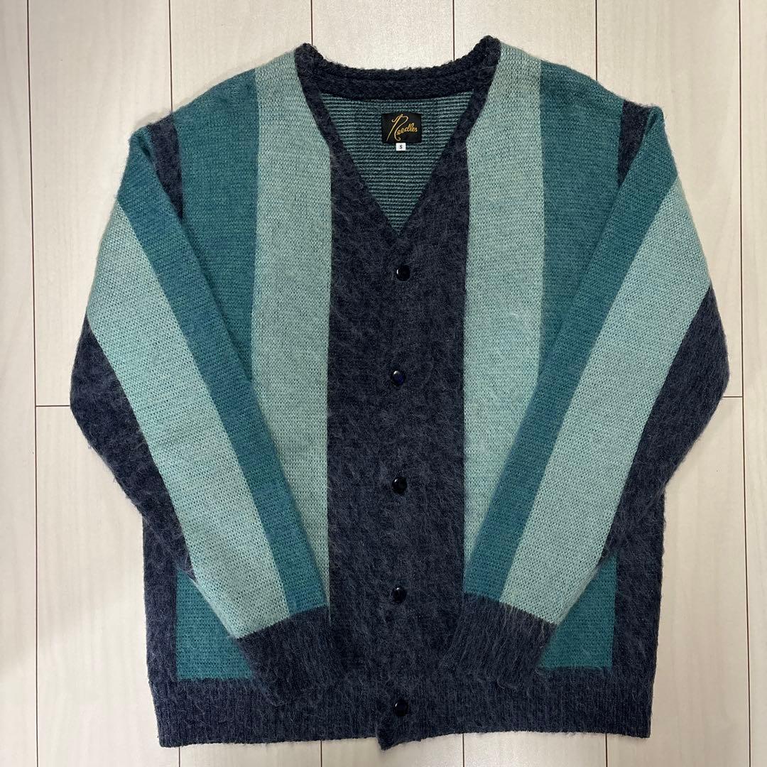 needles モヘアカーディガン　beauty&youth別注 ストライプ　S