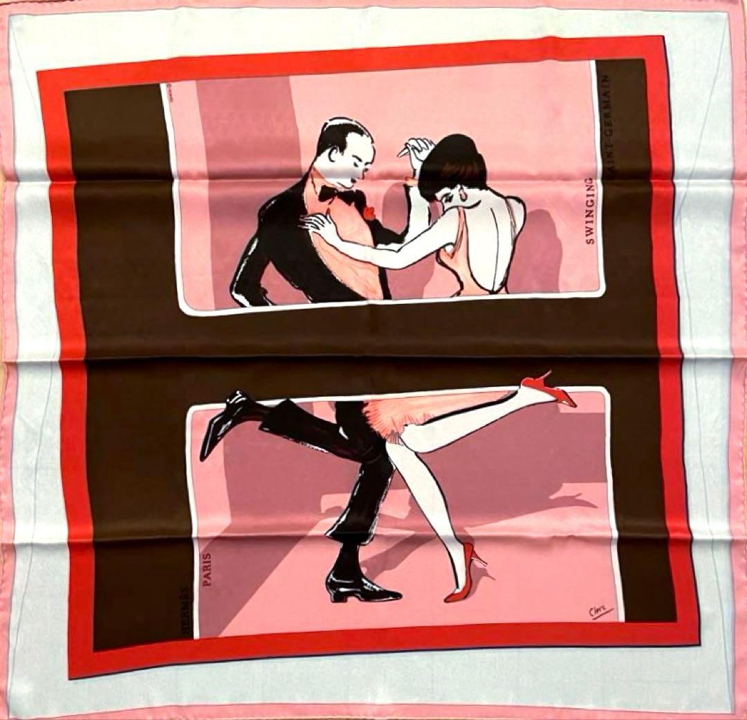 極美品 お洒落 エルメス シルクスカーフカレ70 スウィンギングサンジェルマン