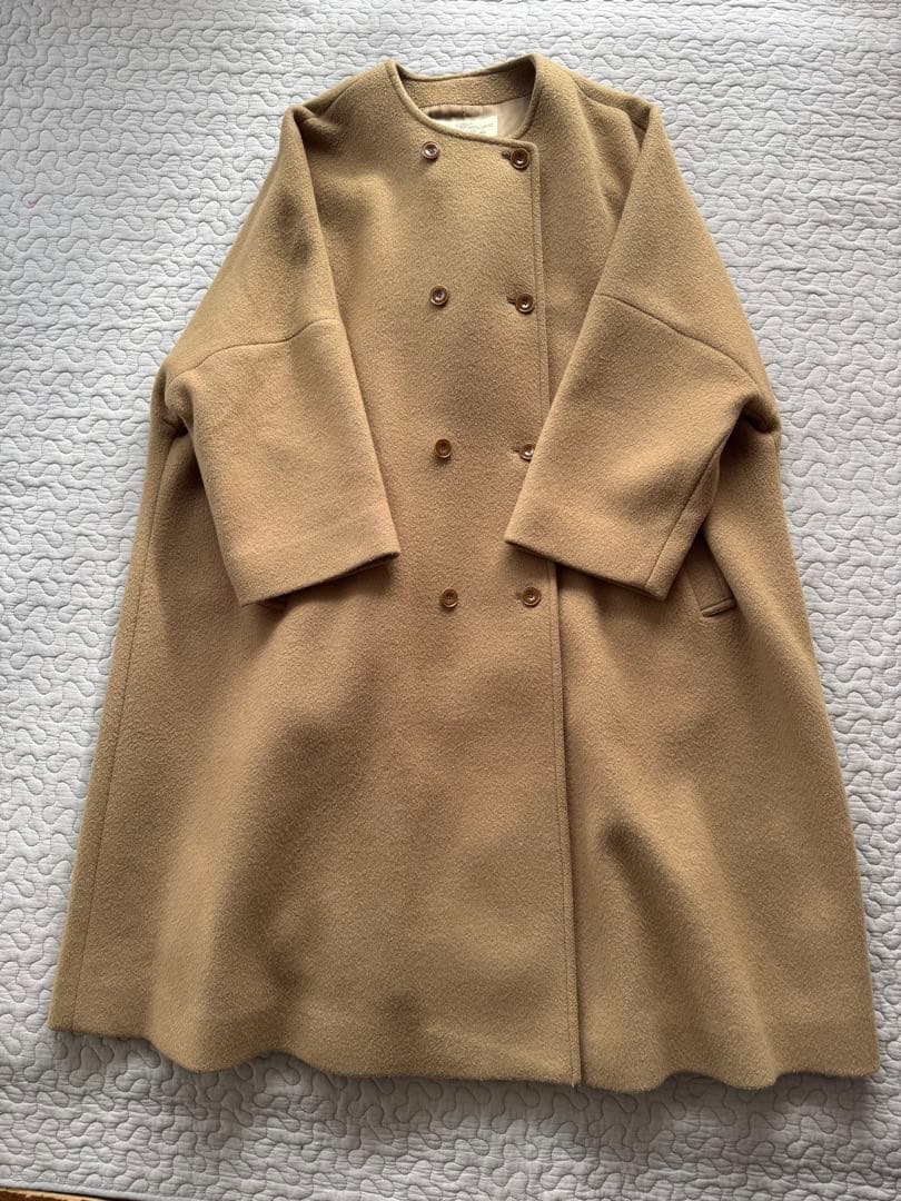 ネストローブ　nest Robe　二重織りビーバーノーカラーコート