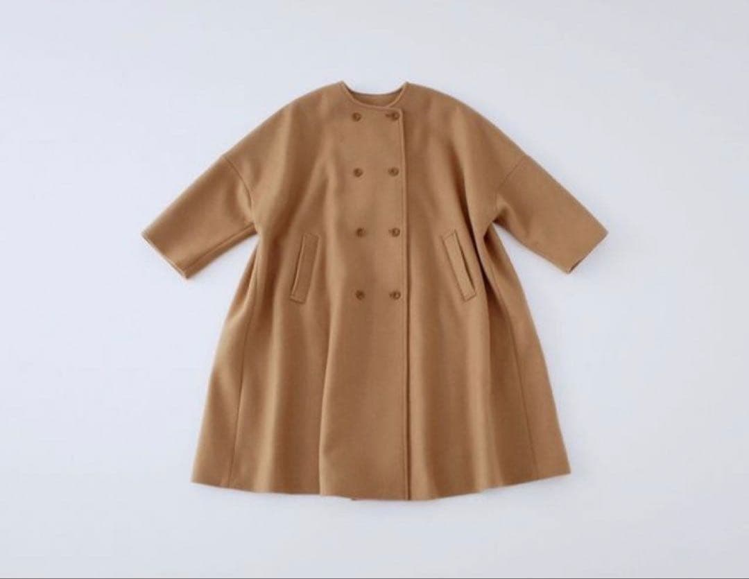 ネストローブ　nest Robe　二重織りビーバーノーカラーコート