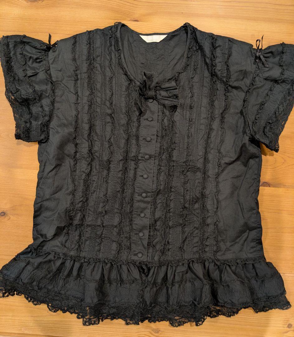 ピンクハウス ピンタック、フランスレース、リボン、フリルスリーブ ブラウス値下げ