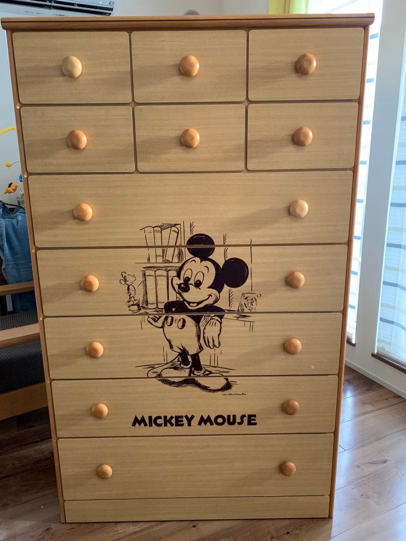レトロ　ミッキーマウス　木製タンス　チェスト　昭和