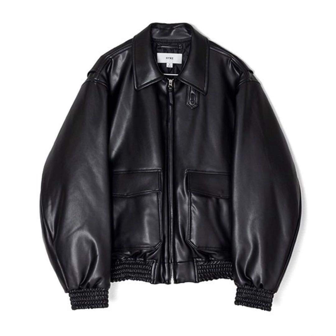 HYKE FAUX LEATHER JACKET エコレザージャケット