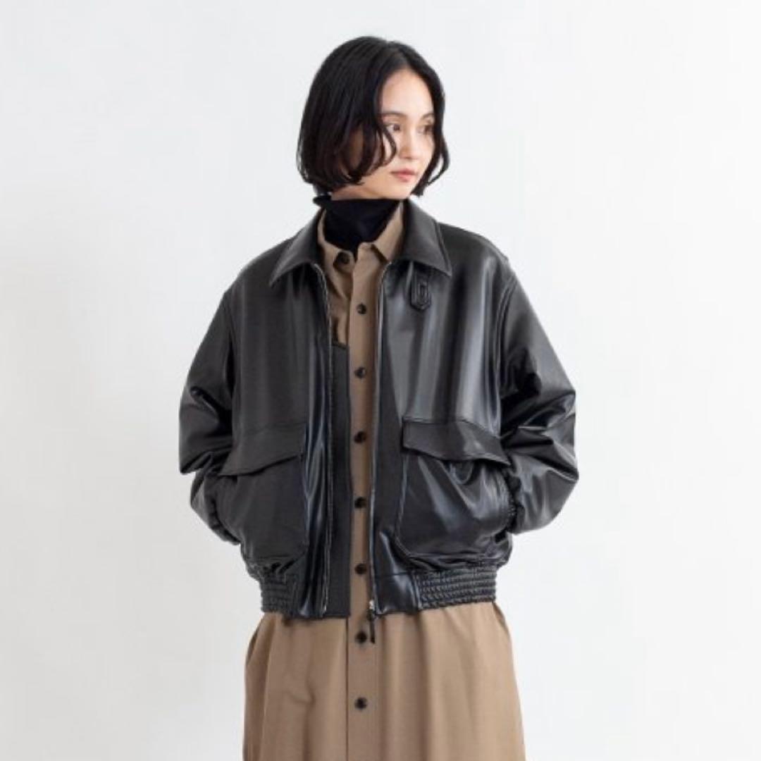 HYKE FAUX LEATHER JACKET エコレザージャケット