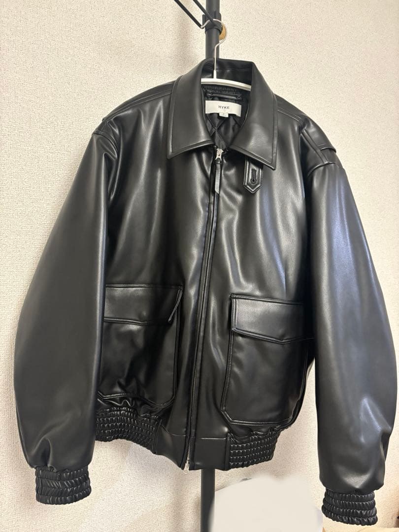 HYKE FAUX LEATHER JACKET エコレザージャケット