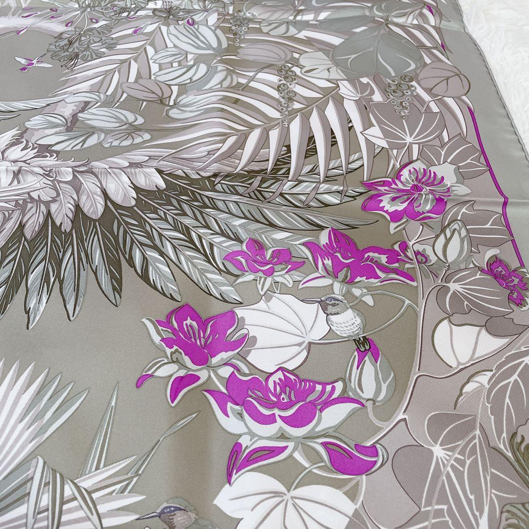 極美品　エルメス　カレ90 フラミンゴパーティー　スカーフ　シルク100%