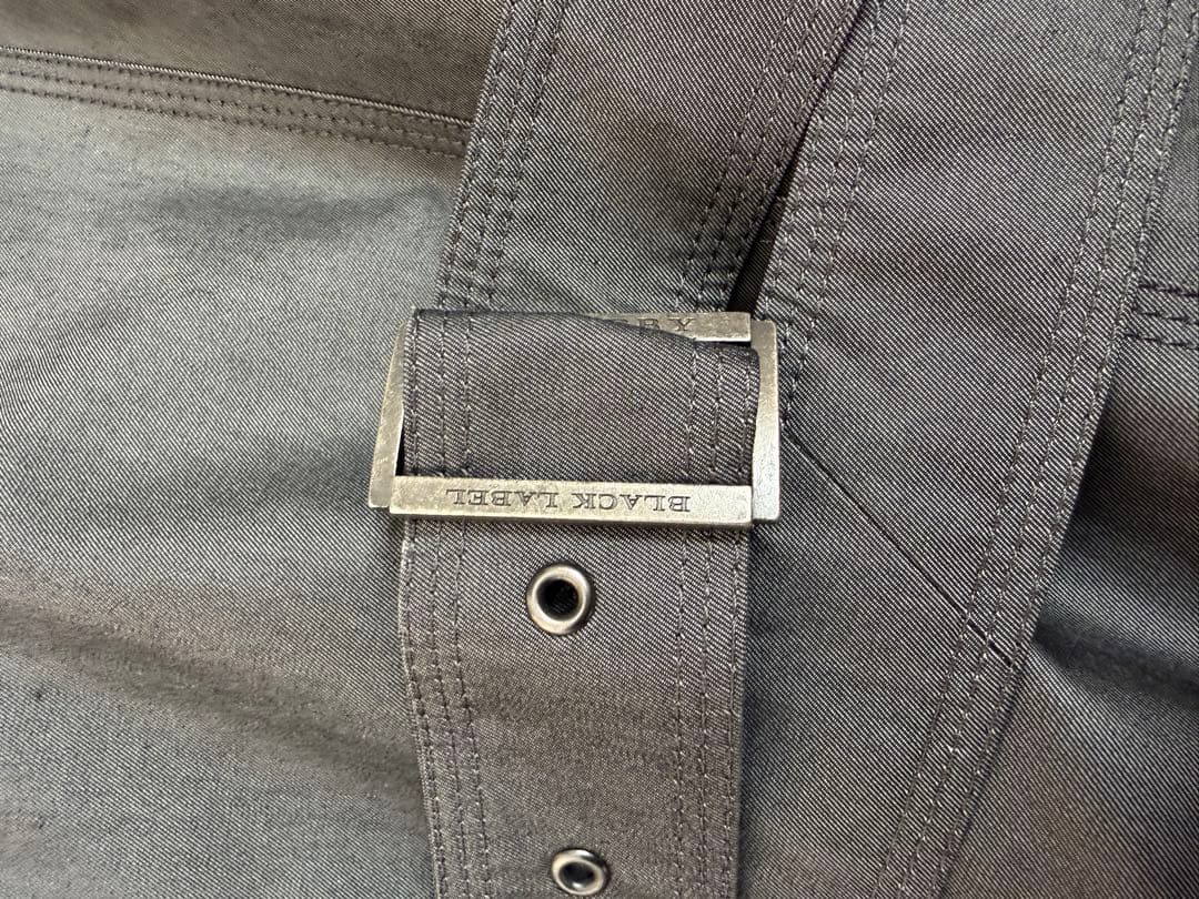 美品★バーバリーブラックレーベル ライナー ベルト付 トレンチコート 光沢 XL