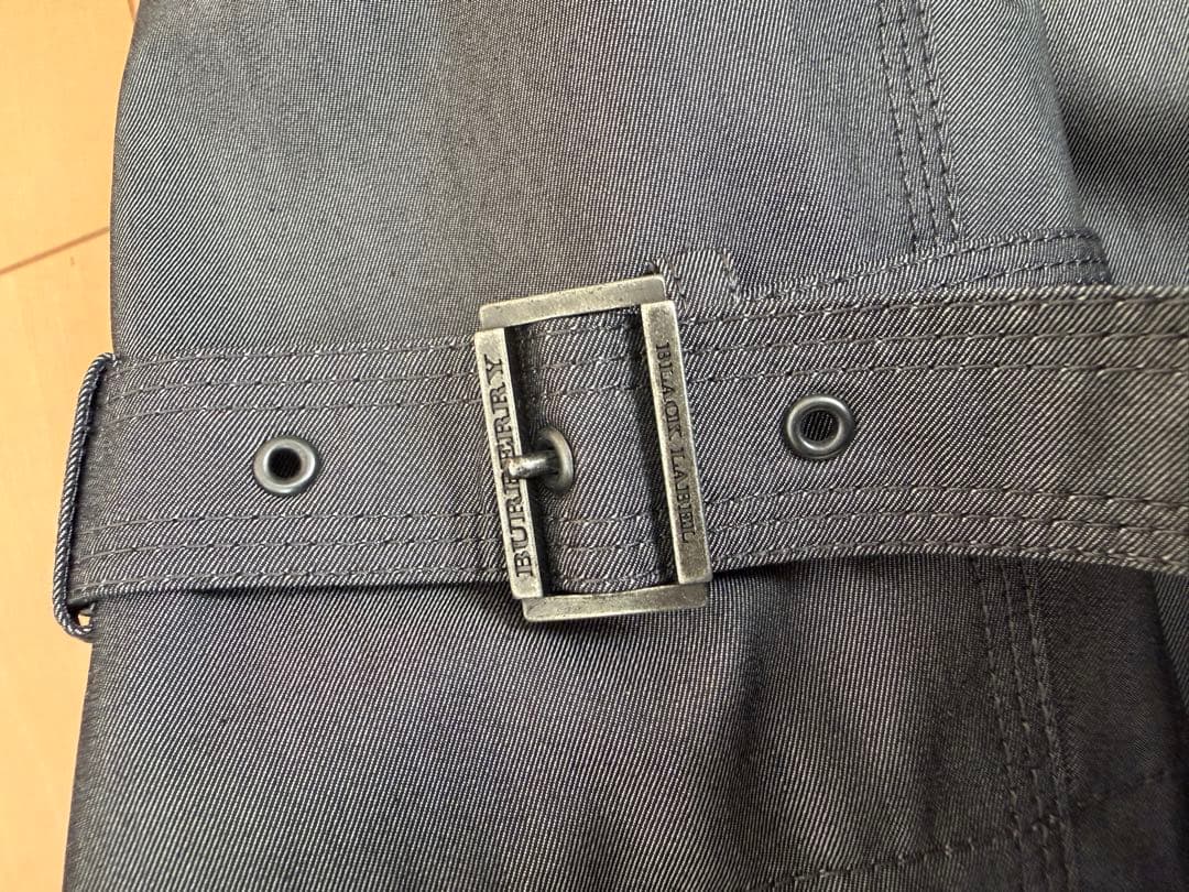 美品★バーバリーブラックレーベル ライナー ベルト付 トレンチコート 光沢 XL