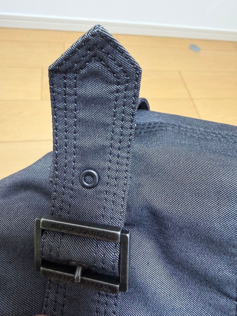 美品★バーバリーブラックレーベル ライナー ベルト付 トレンチコート 光沢 XL