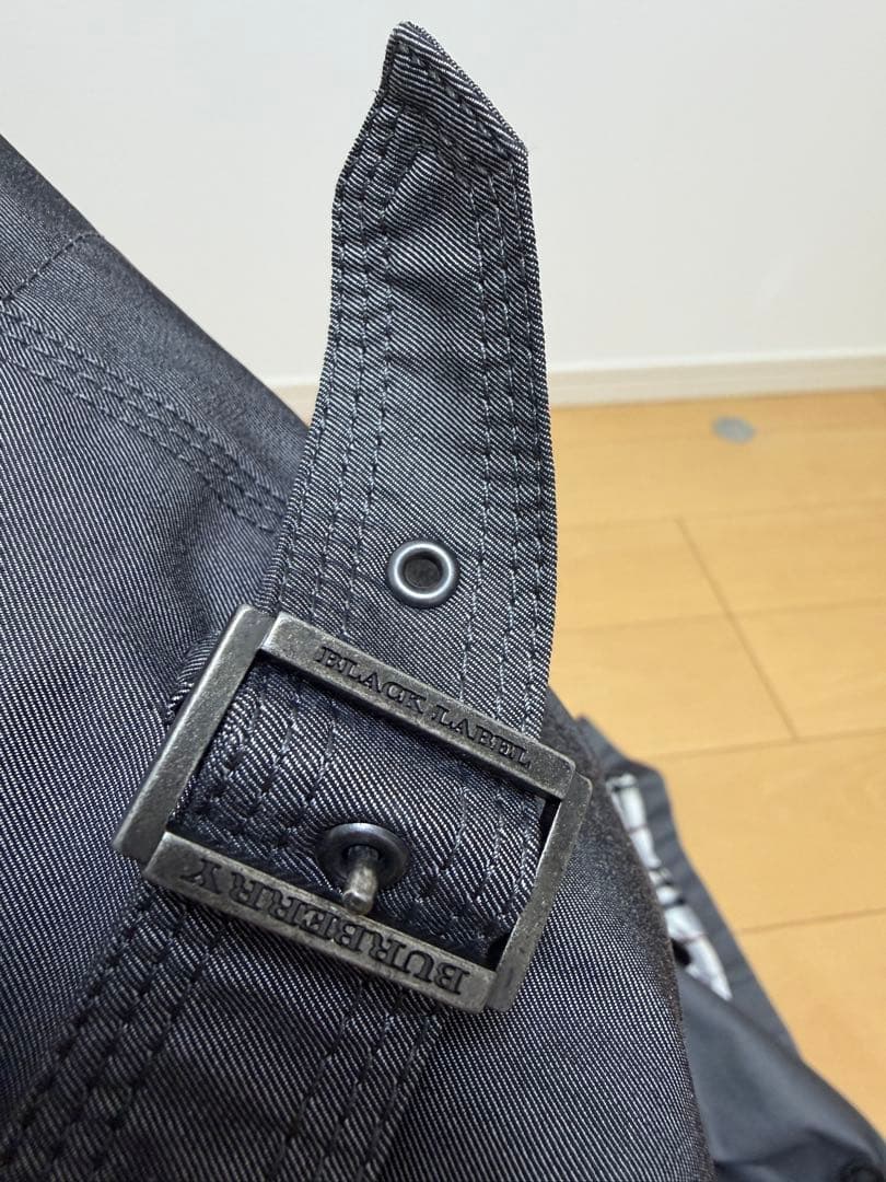 美品★バーバリーブラックレーベル ライナー ベルト付 トレンチコート 光沢 XL