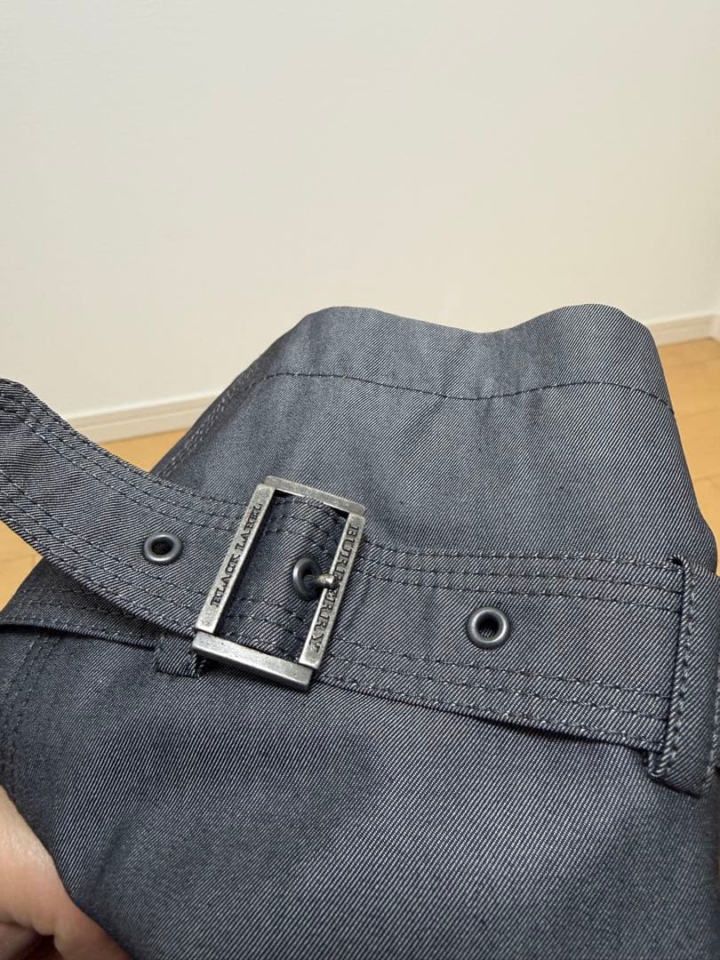 美品★バーバリーブラックレーベル ライナー ベルト付 トレンチコート 光沢 XL