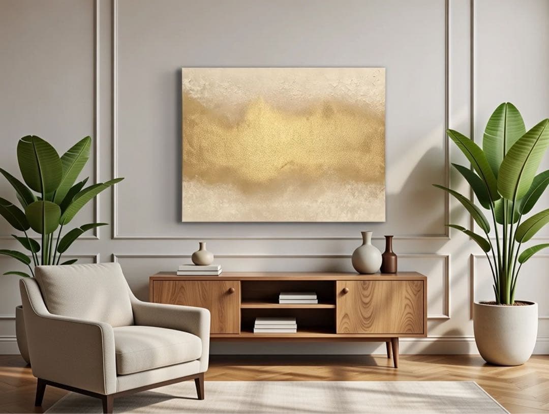 大きい抽象画｜803×652｜現代アート 絵画　テクスチャーアート　大きめ　金白