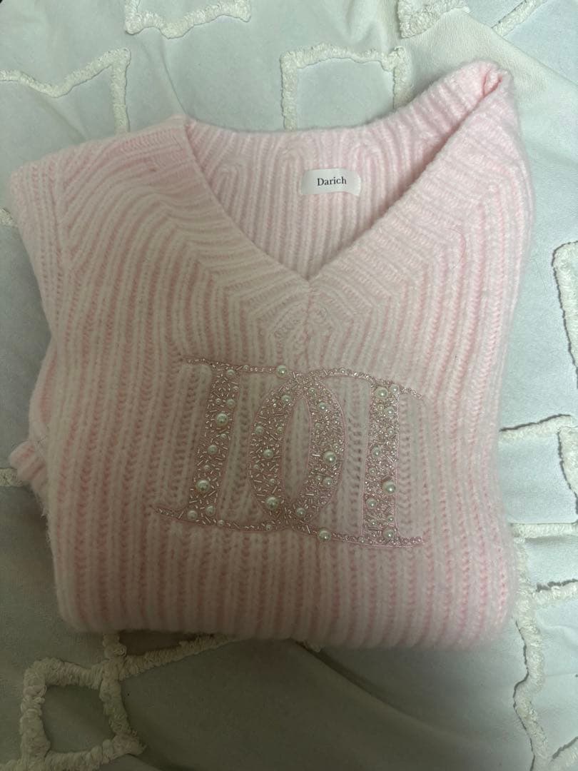 DarichファンシービーズDDロゴボリュームニットトップス