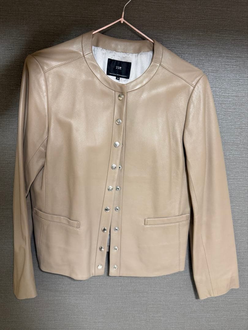 【23区】ベージュライダースジャケット