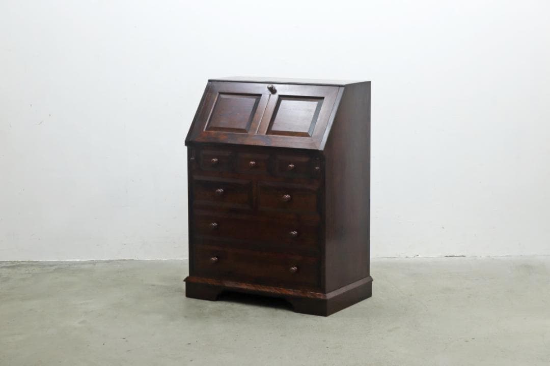 松本民芸家具 ライティングビューロー ミズメザクラ無垢材 デスク キャビネット